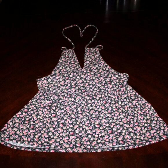 🌸 American Eagle Floral Peplum Tank - Adjustable Straps - Cottagecore Y2K - Picture 2 of 10